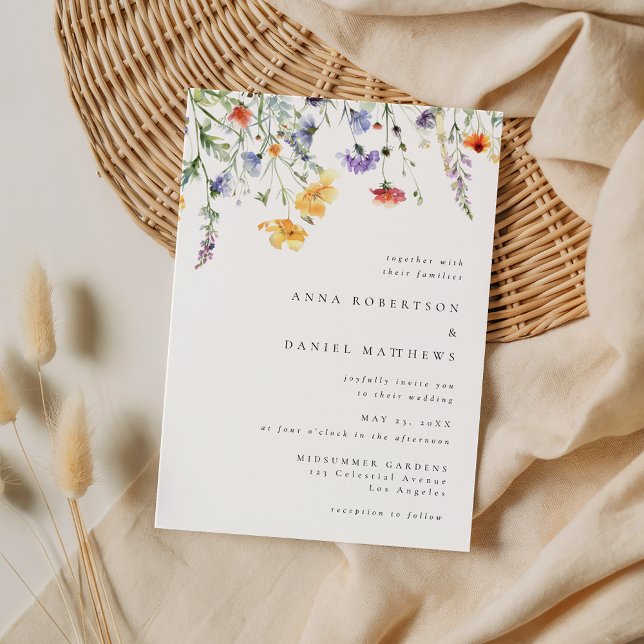 Invitación Elegant Wildflower Wedding Invitation (Subido por el creador)