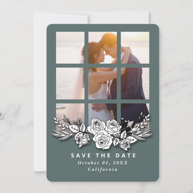 Invitación Elegant Window with Image Wedding Save the Date (Anverso)