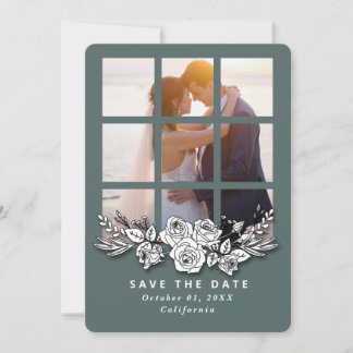 Invitación Elegant Window with Image Wedding Save the Date