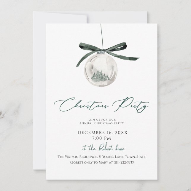 Invitación Elegant Winter Christmas Ornament  (Anverso)