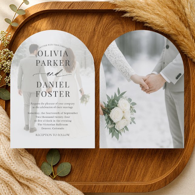 Invitación Elegant Winter Photo Overlay Wedding (Subido por el creador)