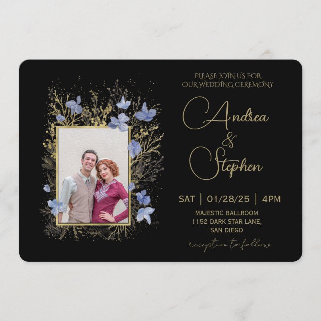 Invitación Elegant Wintry Foliage Winter Wedding (Anverso)