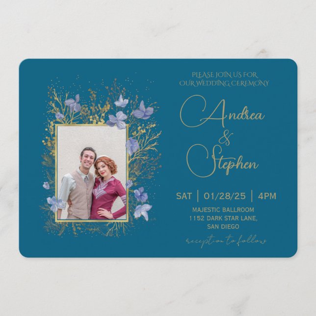 Invitación Elegant Wintry Foliage Winter Wedding (Anverso)