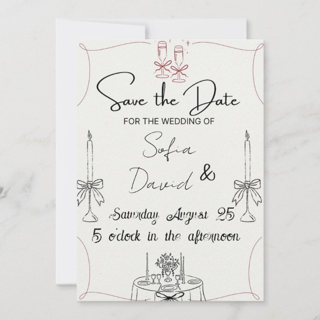 Invitación Elegant with Candles, Impress Everyone wedding  (Anverso)