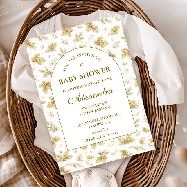 Invitación Elegant Woodland Leaves Baby Shower (Subido por el creador)