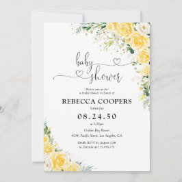 Invitación Elegant Yellow Baby Shower Invitation