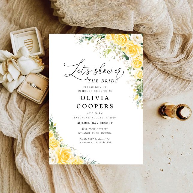 Invitación Elegant Yellow Bridal Shower Invitation (Subido por el creador)
