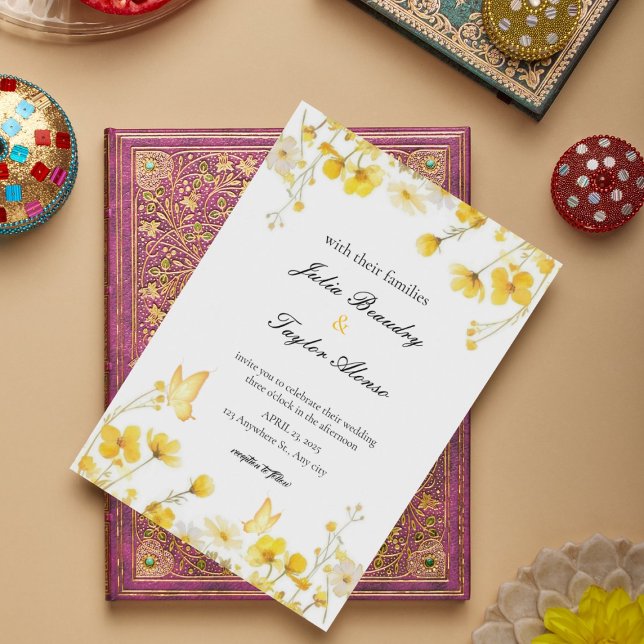 Invitación Elegant Yellow Rose Wedding Invite (Subido por el creador)