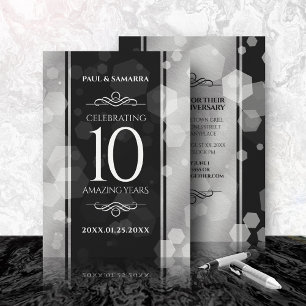 Invitación Elegante 10° Aniversario del Boda Tin