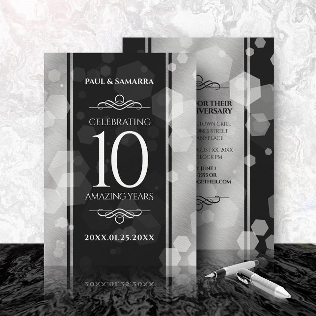 Invitación Elegante 10° Aniversario del Boda Tin (Subido por el creador)