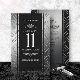 Invitación Elegante 11ª celebración del Aniversario del Boda 