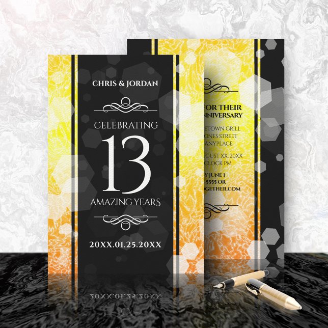 Invitación Elegante 13° Aniversario del Boda de la Citrina (Subido por el creador)