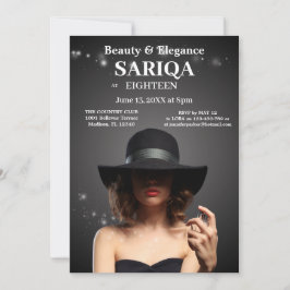 Invitación "Elegante 18º cumpleaños - Belleza y gracia