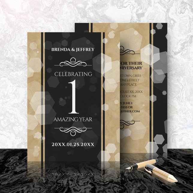 Invitación Elegante 1er aniversario de Boda de papel (Subido por el creador)
