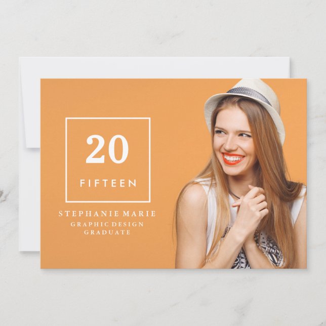 Invitación elegante 2015 de la graduación de la (Anverso)