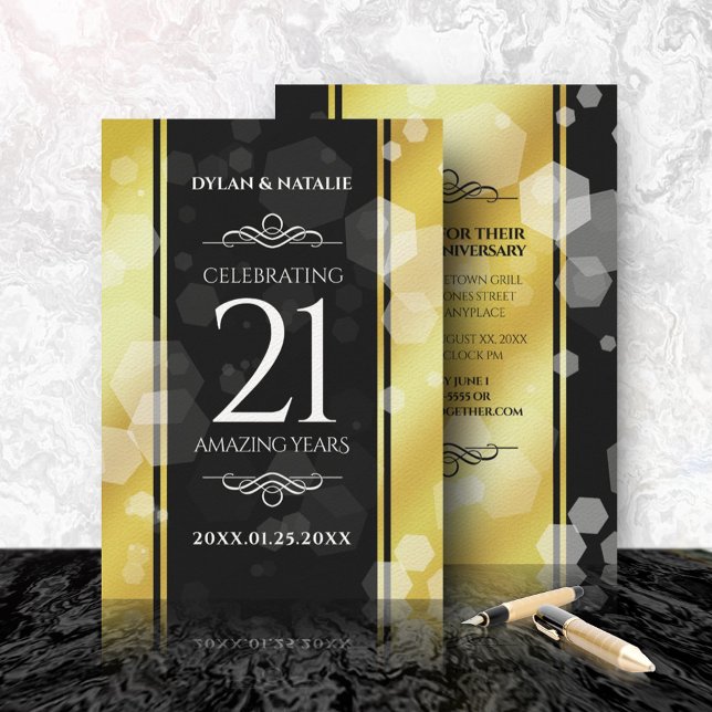 Invitación Elegante 21ª celebración del Aniversario del Boda  (Subido por el creador)