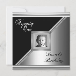 Invitación Elegante 21 cumpleaños 21 Fiesta de Cumpleaños Neg