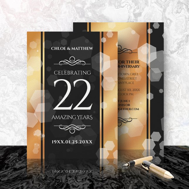 Invitación Elegante 22° Aniversario del Boda del Cobre (Subido por el creador)