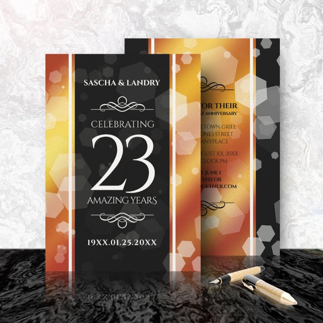 Invitación Elegante 23° Aniversario del Boda Imperial Topaz (Subido por el creador)