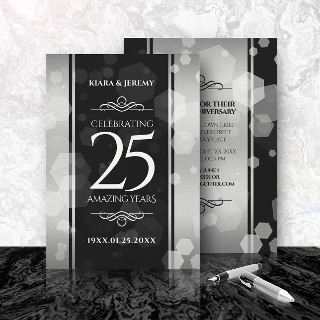 Invitación Elegante 25º Aniversario de Bodas de Plata (Subido por el creador)