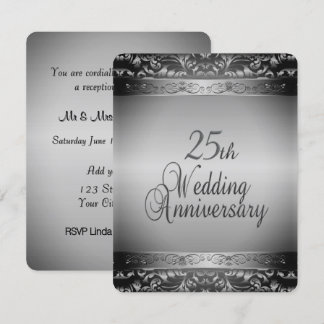 Invitación Elegante 25° Aniversario Boda