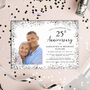 Invitación Elegante 25° Aniversario Boda