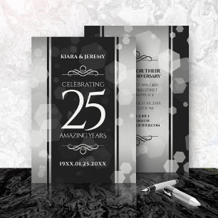 Invitación Elegante 25° aniversario Boda de Plata