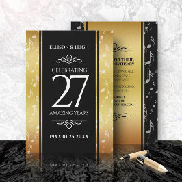 Invitación Elegante 27ª celebración del Aniversario del Boda 