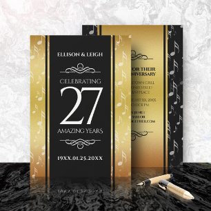 Invitación Elegante 27ª celebración del Aniversario del Boda 