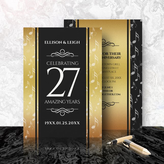 Invitación Elegante 27ª celebración del Aniversario del Boda  (Subido por el creador)