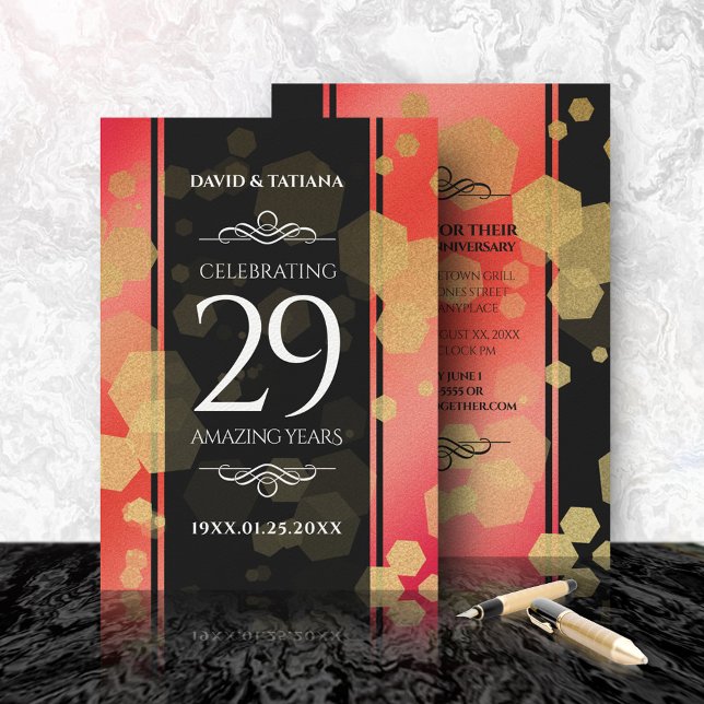 Invitación Elegante 29° Aniversario del Boda de Garnet (Subido por el creador)