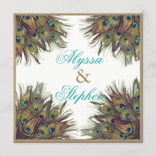 Invitación elegante 2 de la boda de la pluma del