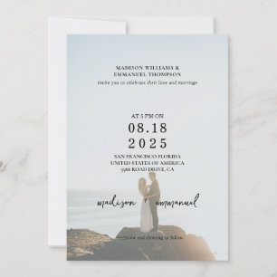 Invitación Elegante 2 Foto Boda de Vellum Overlay