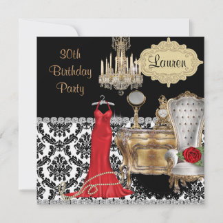 Invitación Elegante 30º CUMPLEAÑOS VINTAGE BLING Invitation