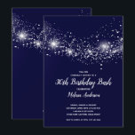 Invitación Elegante 30 años de la marina azul de las estrella<br><div class="desc">Elegantes estrellas purpurinas de color plateado se extienden a lo largo de un fondo azul cielo profundo medianoche,  estas invitaciones para fiestas de cumpleaños son perfectas para cualquier celebración de edad o cambiar la redacción para su ocasión especial. COINCIDIENDO con los artículos de nuestra tienda.</div>