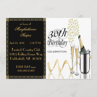 Invitación Elegante 30° cumpleaños de fiesta