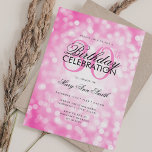 Invitación Elegante 30 cumpleaños Glam Luz cálida de verano r<br><div class="desc">Elegante plantilla de invitación del Fiesta Shimmer Lights de 30 años. Con luces brillantes modernas. ¡Genial por 30,  40,  50,  60 y 70 años y más!</div>