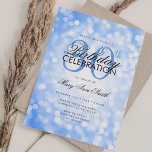 Invitación Elegante 30 cumpleaños Glam Navy luz azul de veran<br><div class="desc">Elegante plantilla de invitación del Fiesta Shimmer Lights de 30 años. Con luces brillantes modernas. ¡Genial por 30,  40,  50,  60 y 70 años y más!</div>