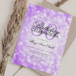 Invitación Elegante 30 cumpleaños Glam Purple Shimmer luz<br><div class="desc">Elegante plantilla de invitación del Fiesta Shimmer Lights de 30 años. Con luces brillantes modernas. ¡Genial por 30,  40,  50,  60 y 70 años y más!</div>
