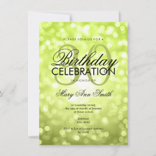 Invitación Elegante 30° Fiesta de cumpleaños luz verde Purpur
