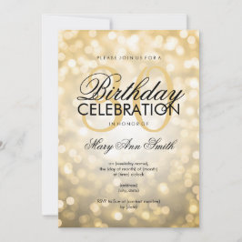 Invitación Elegante 30° Fiesta de cumpleaños Purpurina de oro