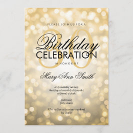 Invitación Elegante 30° Fiesta de cumpleaños Purpurina de oro