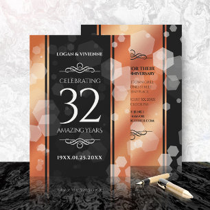 Invitación Elegante 32° Aniversario del Boda de Bronce