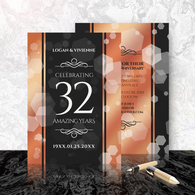 Invitación Elegante 32° Aniversario del Boda de Bronce (Subido por el creador)