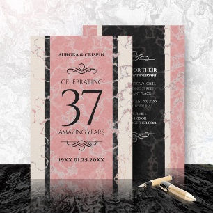 Invitación Elegante 37° Aniversario del Boda de Alabastro