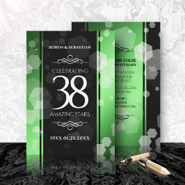 Invitación Elegante 38° aniversario de Boda Esmeralda