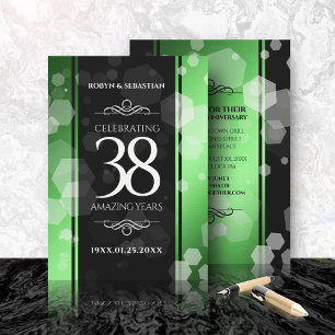 Invitación Elegante 38° aniversario de Boda Esmeralda