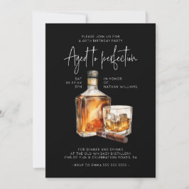 Invitación Elegante 40 cumpleaños Invite a hombre - Tema de W
