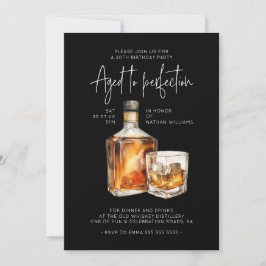 Invitación Elegante 40 cumpleaños Invite a hombre - Tema de W
