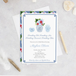 Invitación Elegante 4 De Julio Algo De Ducha Bridal Azul